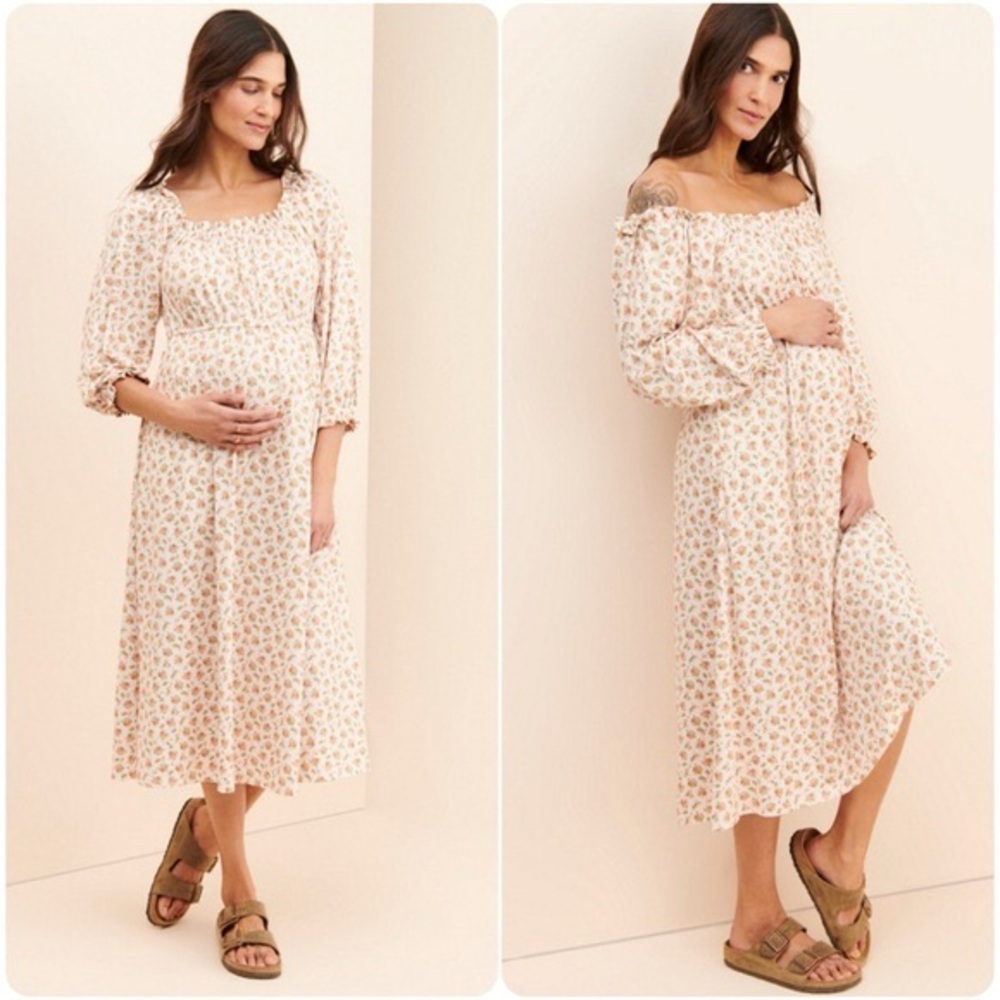 Hutch By Maxey Green Dainty Floral Cottagecore Midi Mateniry Dress Size 1X